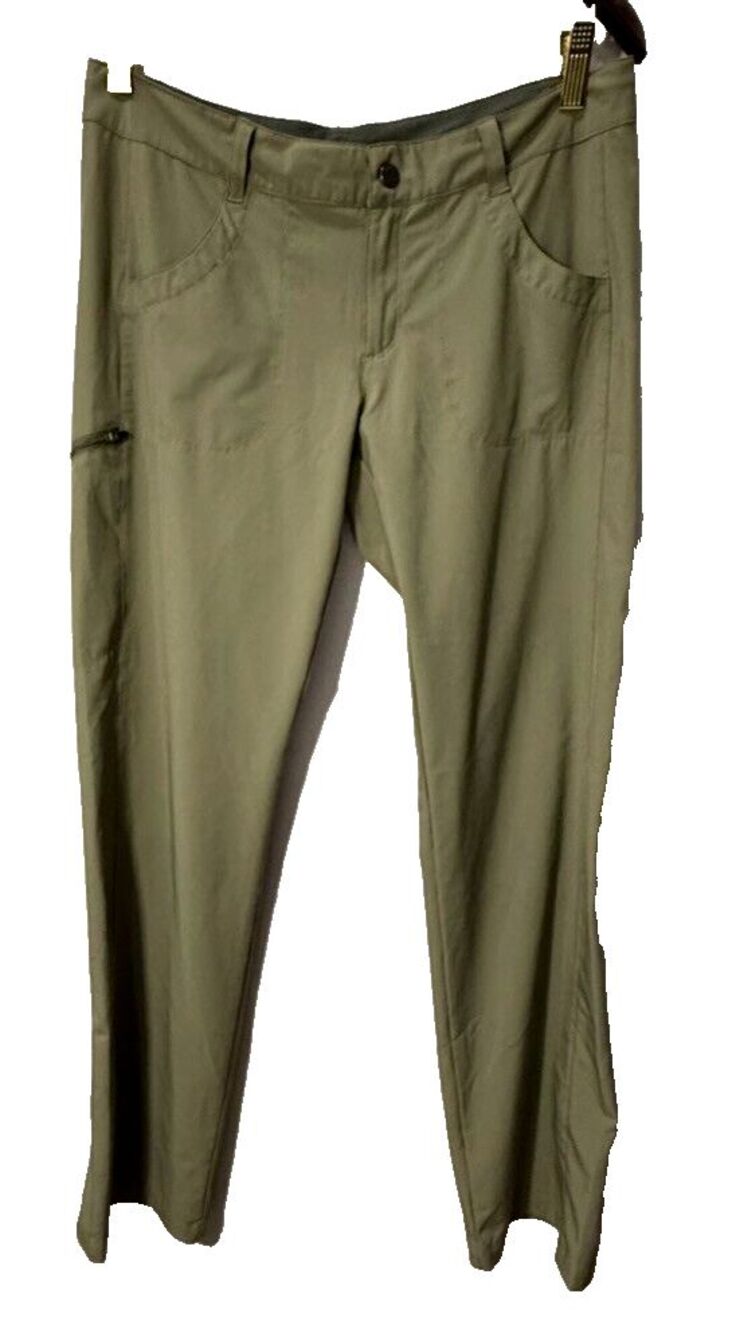 Patagonia Boot Leg Olive Green Stretch Pocket Hiking Pants Womens 6